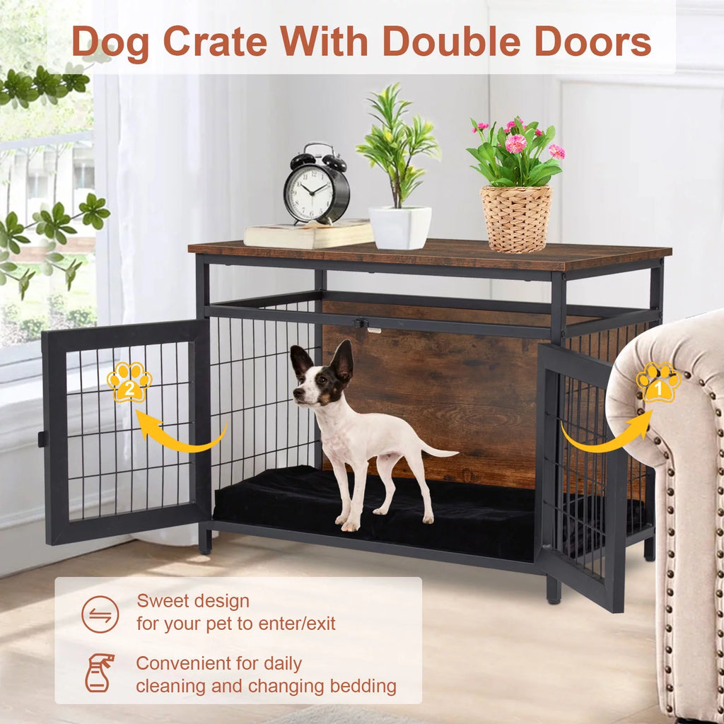 Dog Crate Furniture with Double Doors Z862299