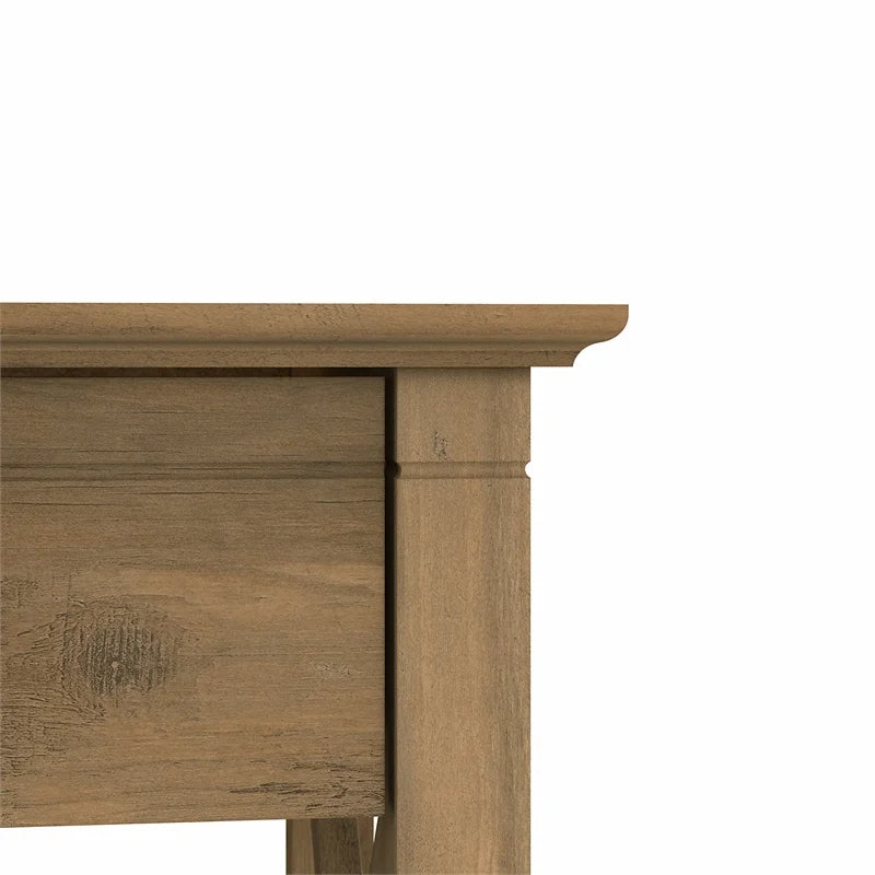 Reclaimed Pine Engineered Wood L Desk with Mobile File Cabinet J1499