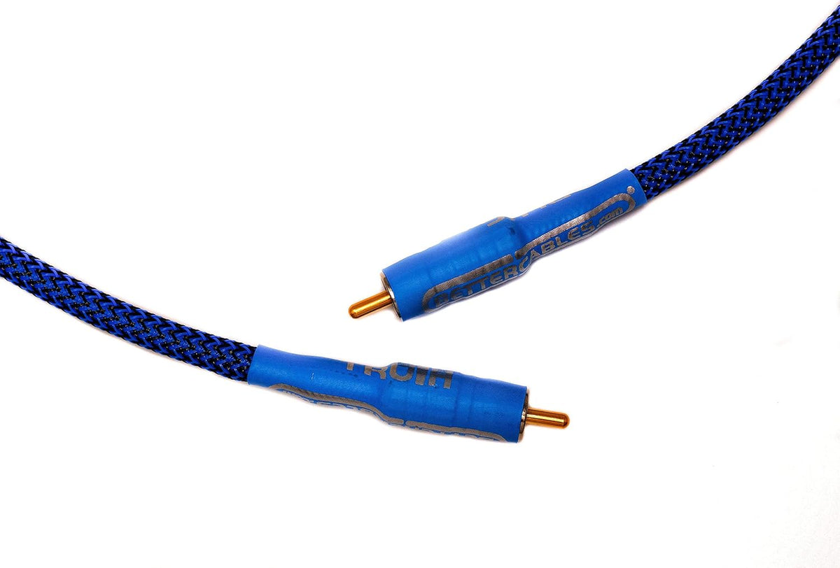 Blue Silver Copper Hybrid Low-Capacitance Coaxial Cable 6 Feet E57406