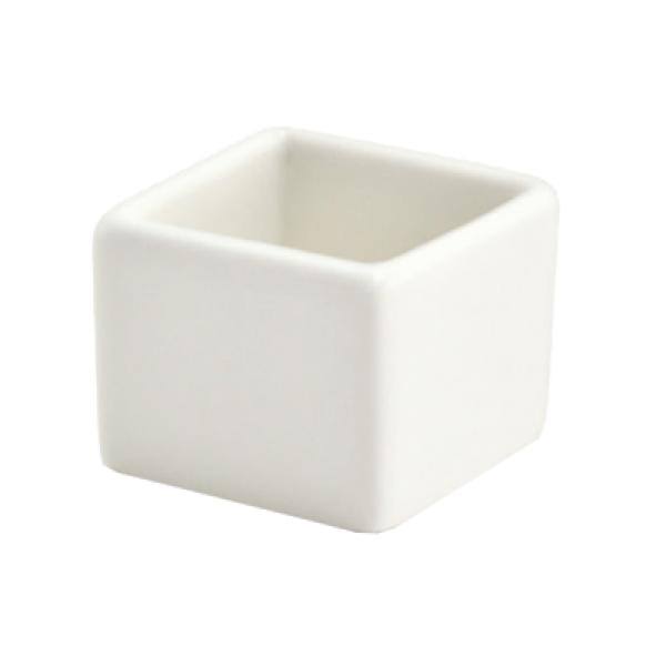 1 oz. European White Square Porcelain Ramekin - 24/Case H68076
