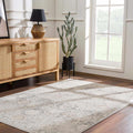 Beige Gray Brown Cream 6'7" x 9' Area Rug Z4861