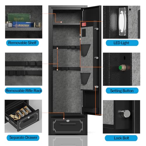 6 Gun Safe with Drawer S8606