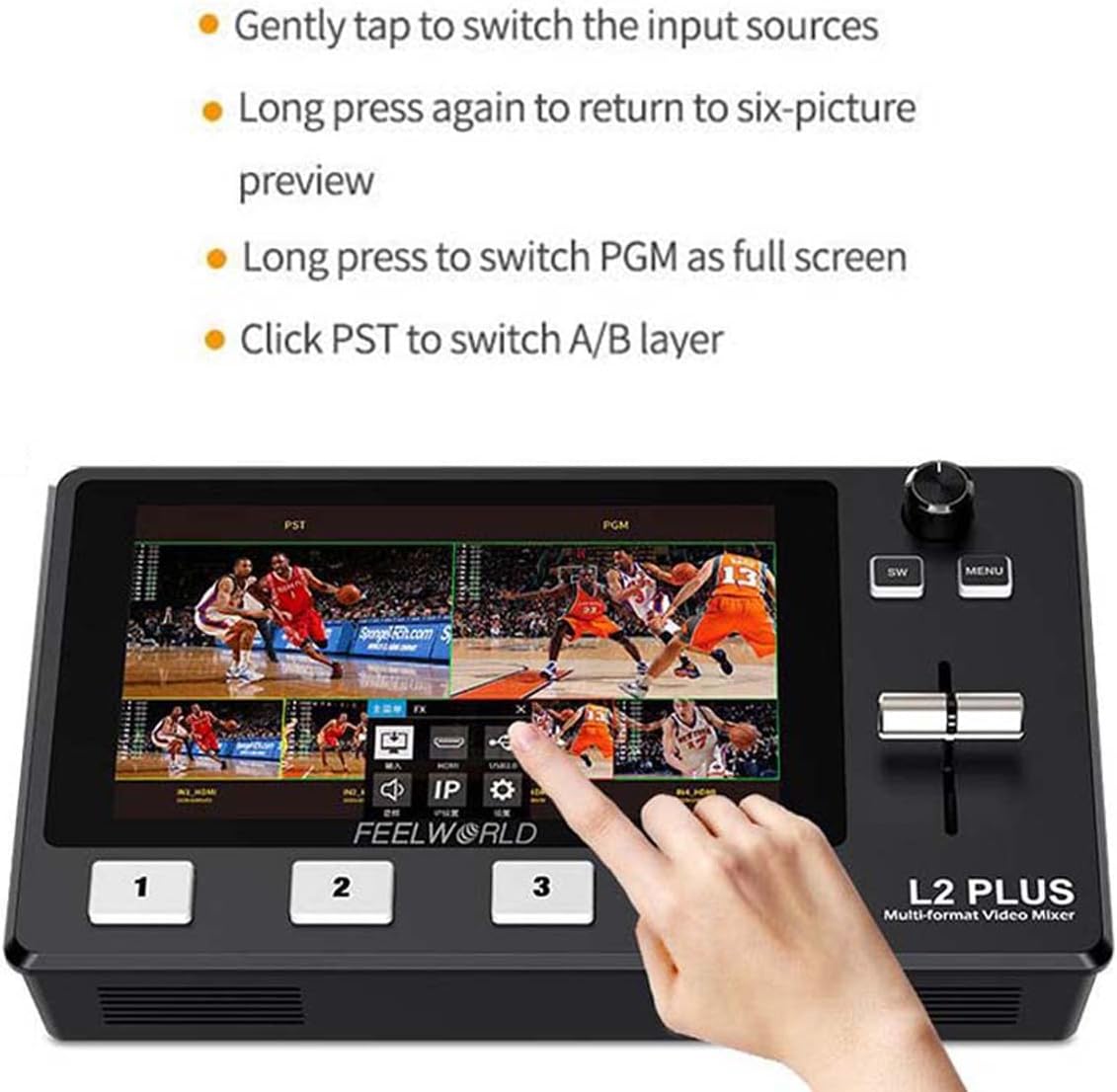 5.5 LCD Multi-Camera Video Mixer Switcher with Touch Screen F384727