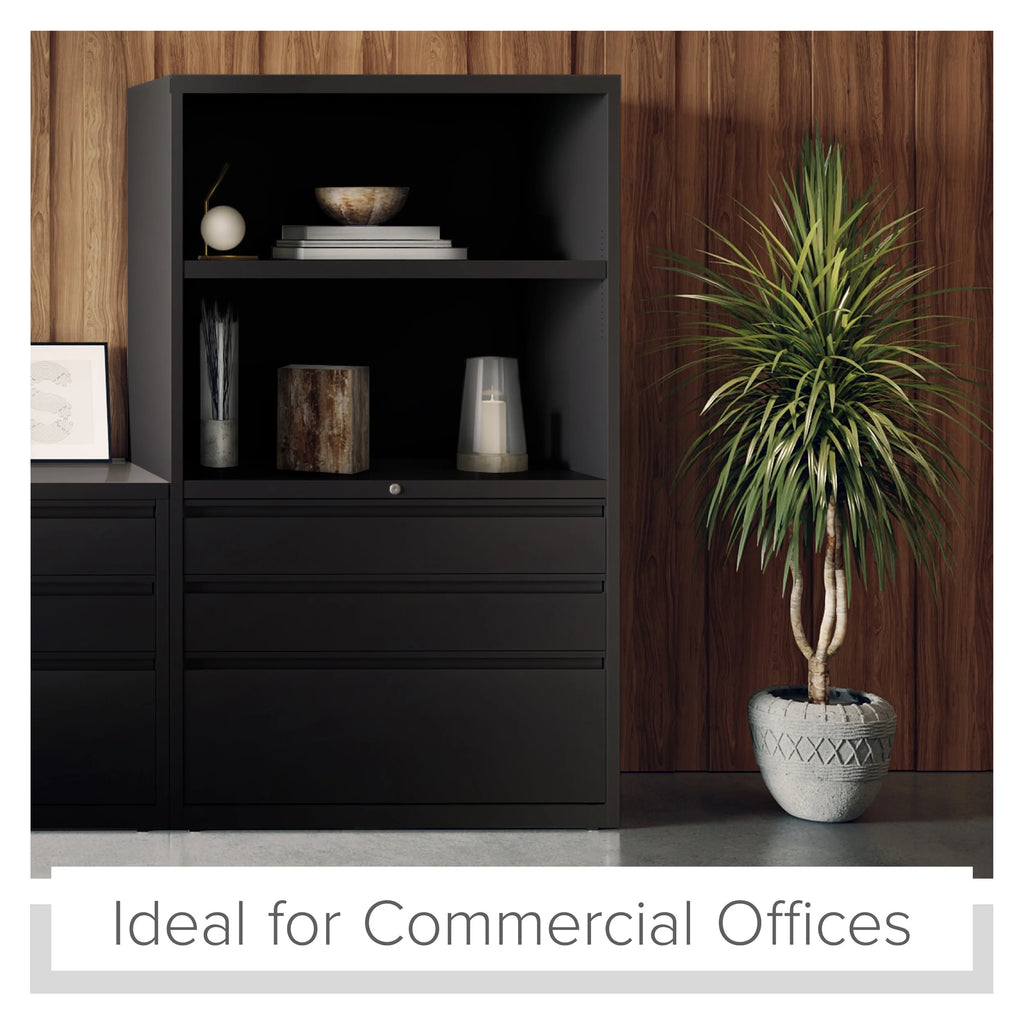 36 Inch Wide 3 Drawer Metal Lateral File Cabinet Black L60966