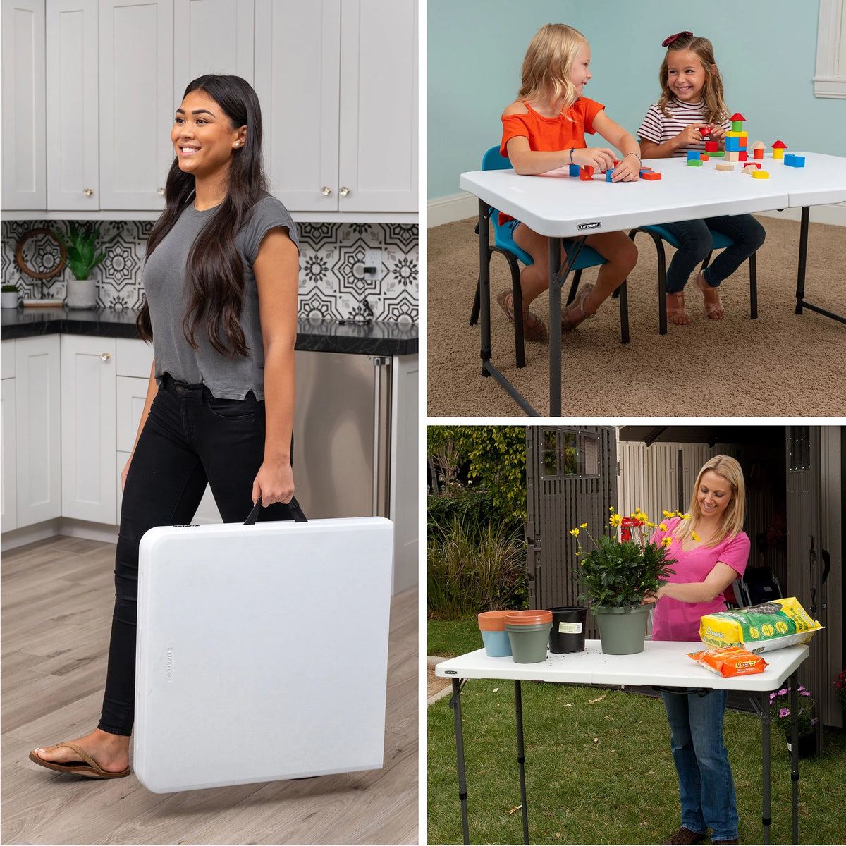 4 ft. Rectangle Fold-in-Half Adjustable Table H936