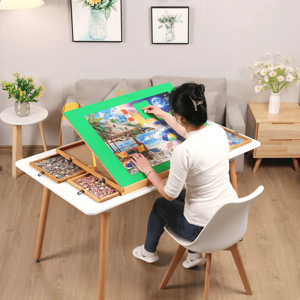 1500pcs 4 Drawer Tilting Puzzle Table Q13745