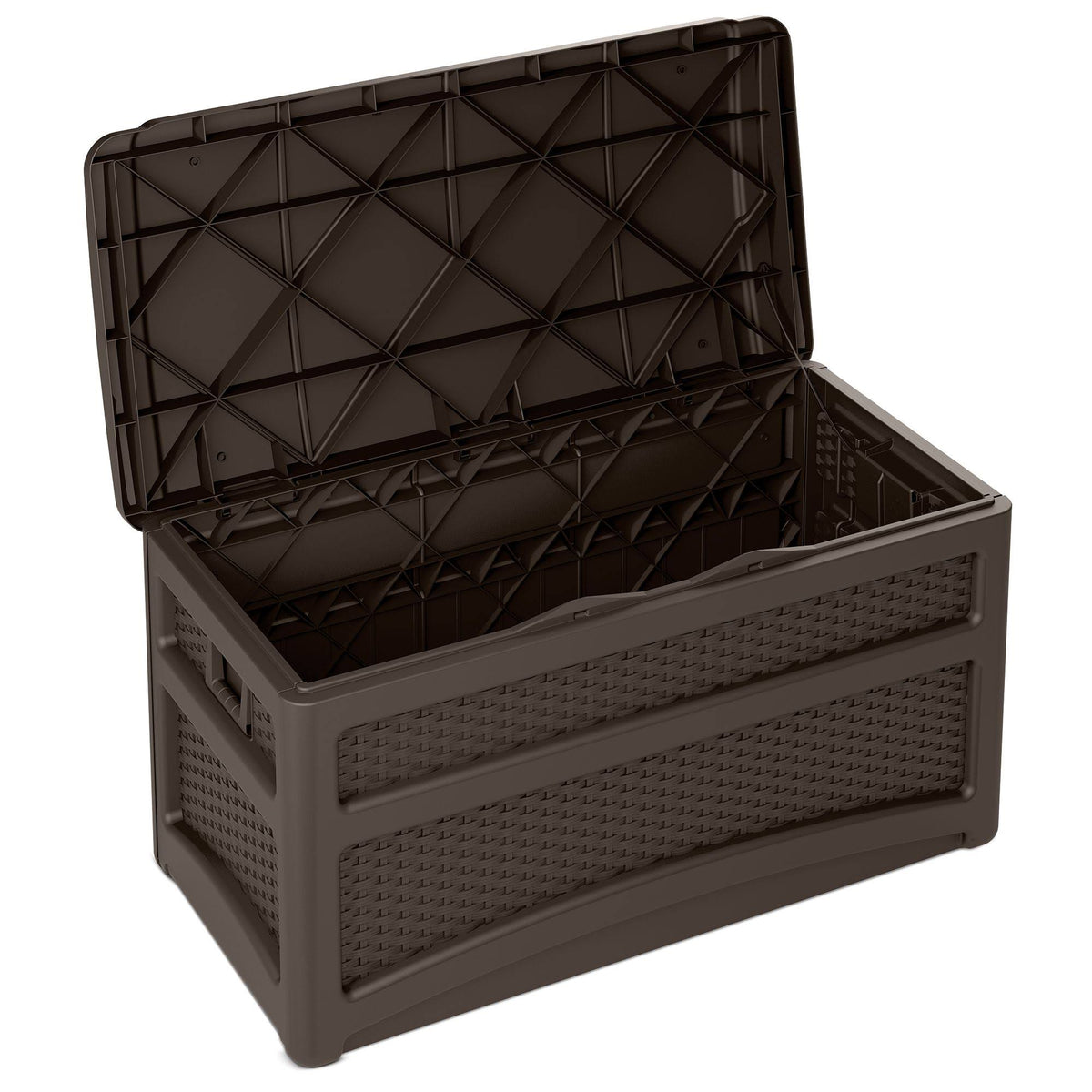 73 Gallon Resin Wicker Deck Box with Seat T406