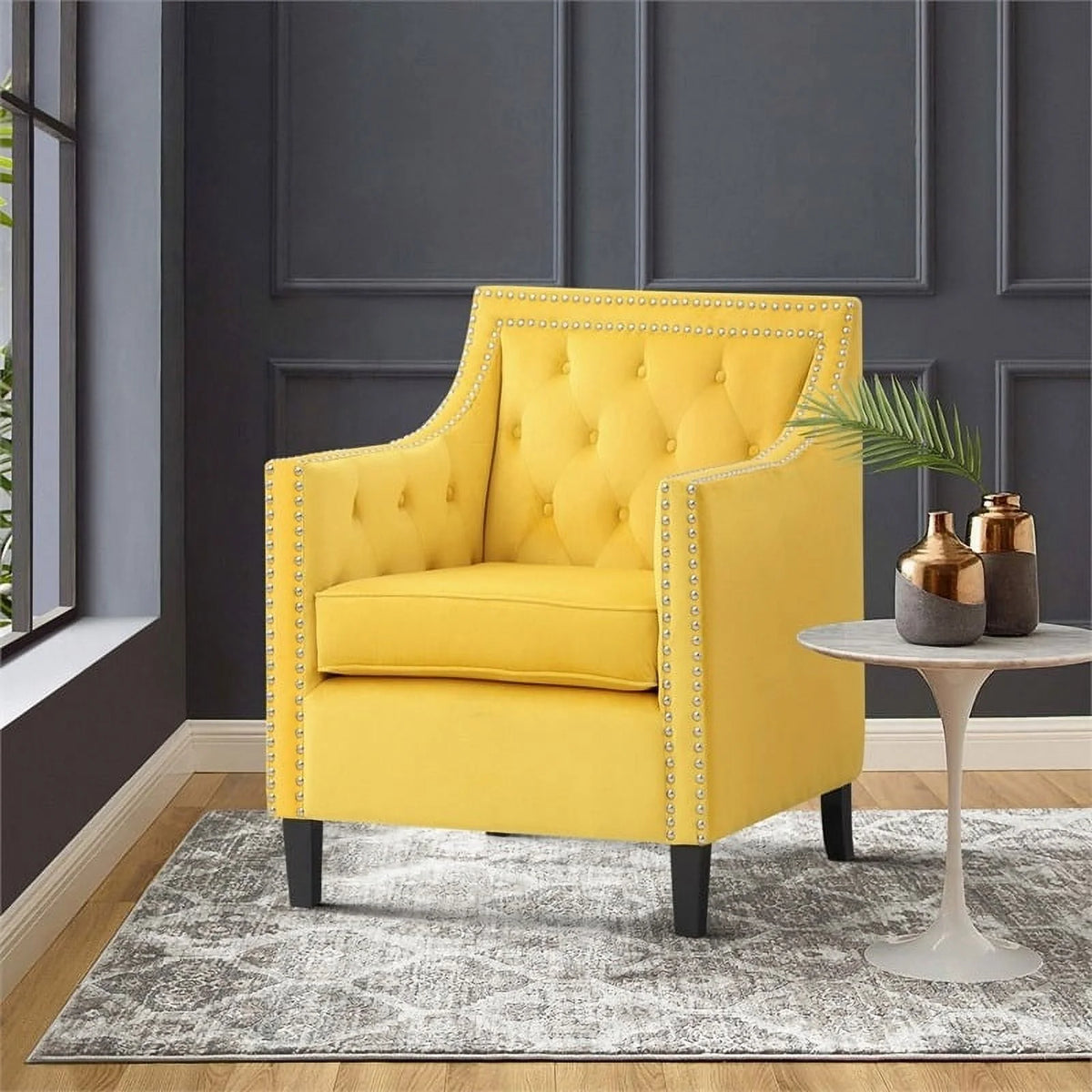 Yellow Velvet Accent Chair R533939