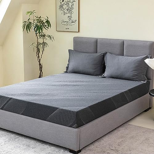 10 Inch Charcoal Gel Memory Foam Queen Mattress W67190