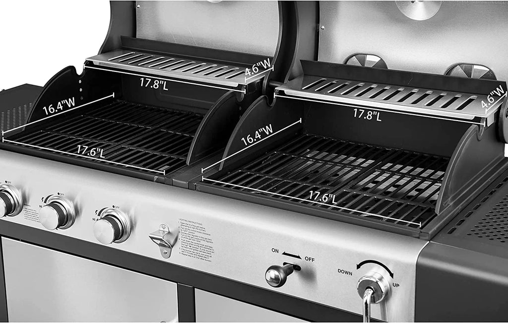 3-Burner Dual Fuel Gas and Charcoal Grill Combo with Cover R50846