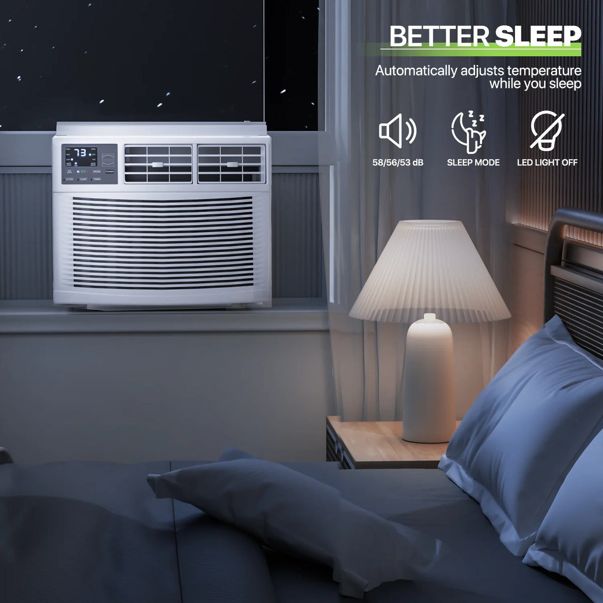 8,000 BTU Smart WIFI Window Air Conditioner White V857828