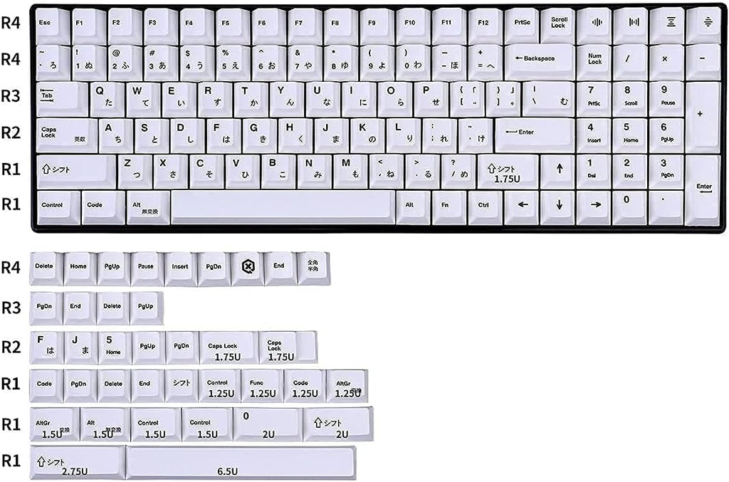 White 134 Keys Cherry Profile Dye-Sub PBT Keycap F694