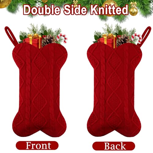 18 Inch Knitted Dog Christmas Stocking H31393