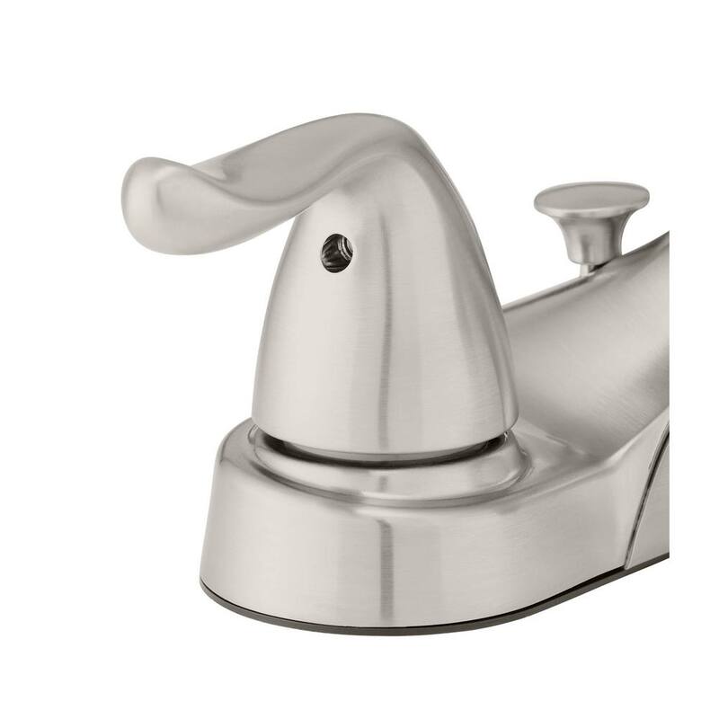 4 in. Centerset Double Handle Low-Arc Bathroom Faucet Brushed Nickel J6432