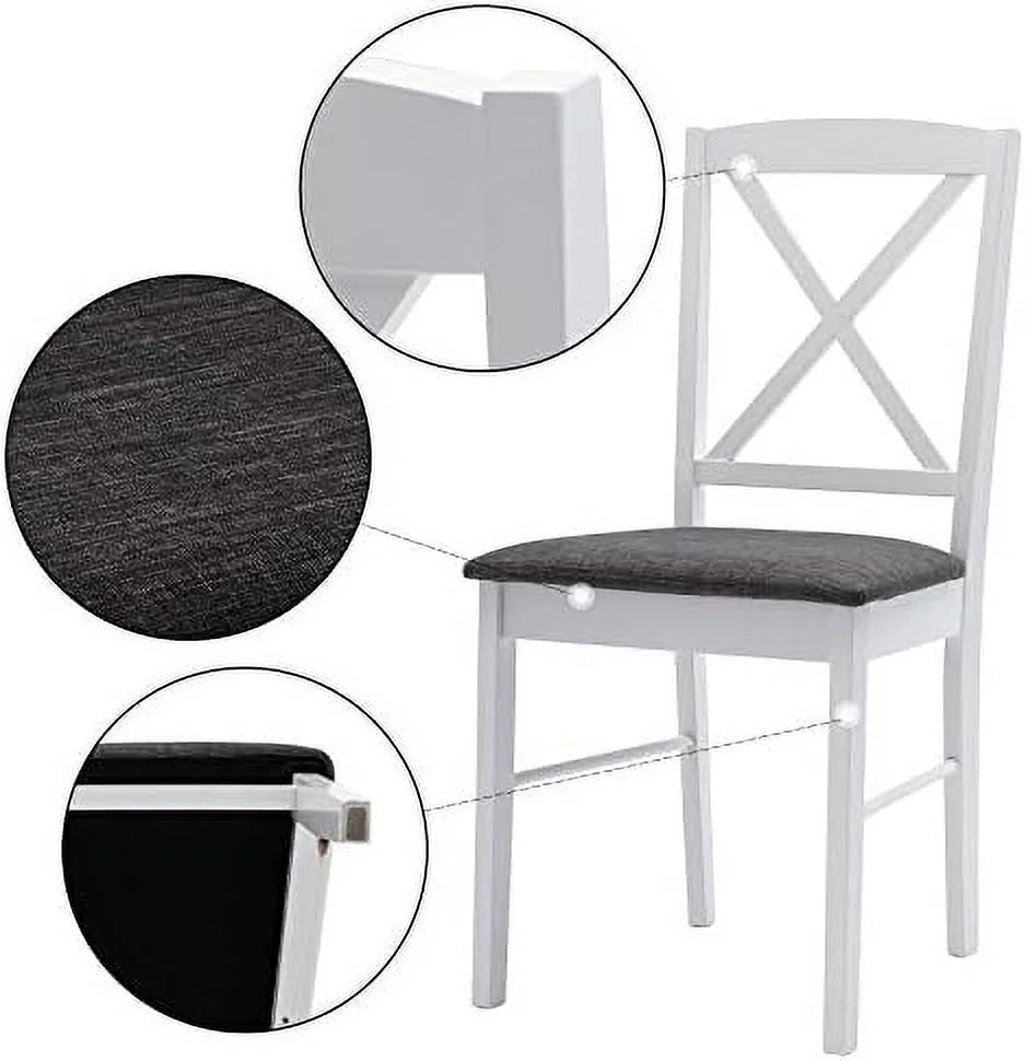 Set of 2 Wood Dining Chairs with Cross Back Q2206