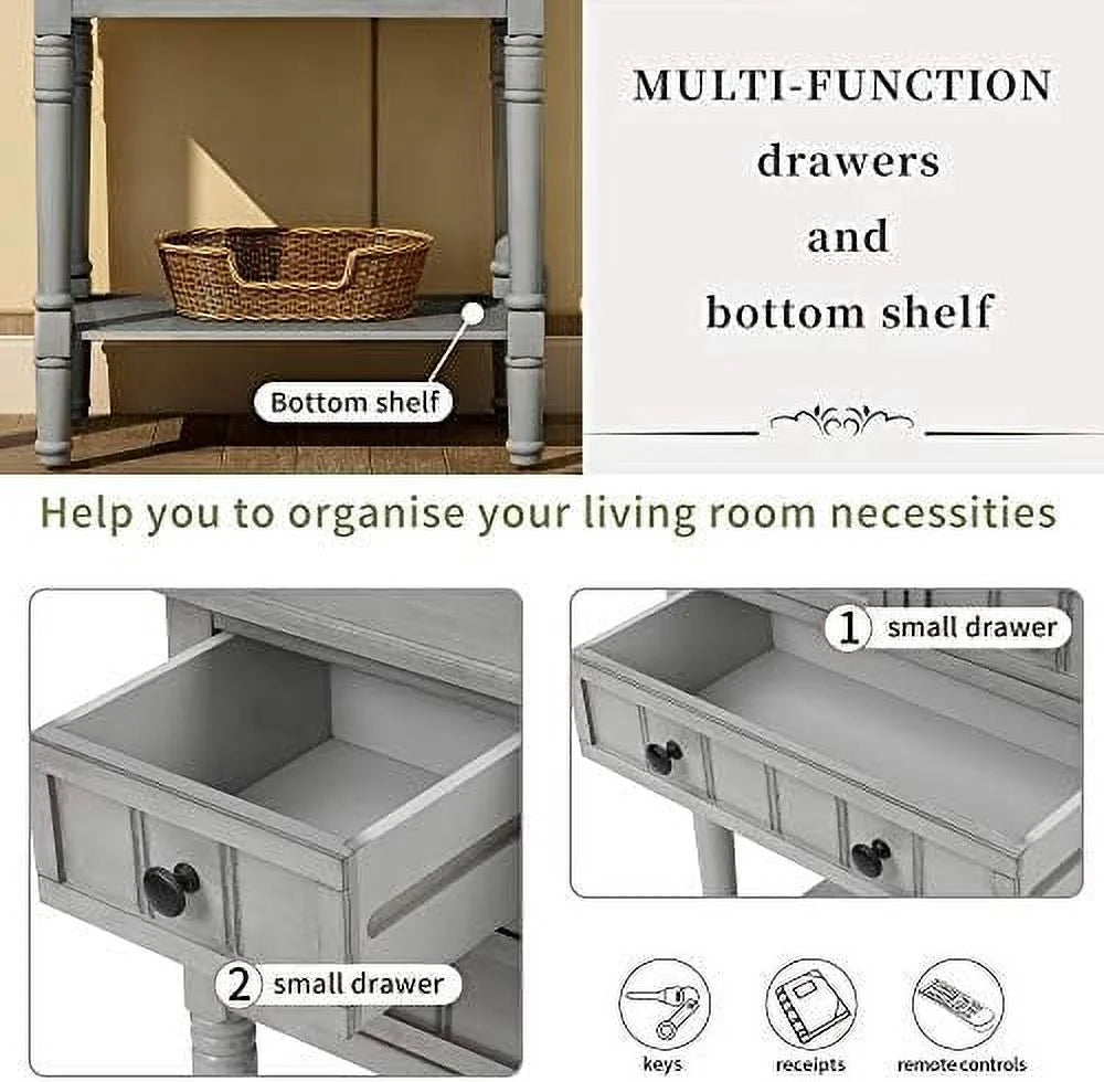 Narrow Console Table with Three Drawers W637435