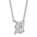 925 Sterling Silver Rhodium-plated Letter D Pendant Necklace 18" C7842