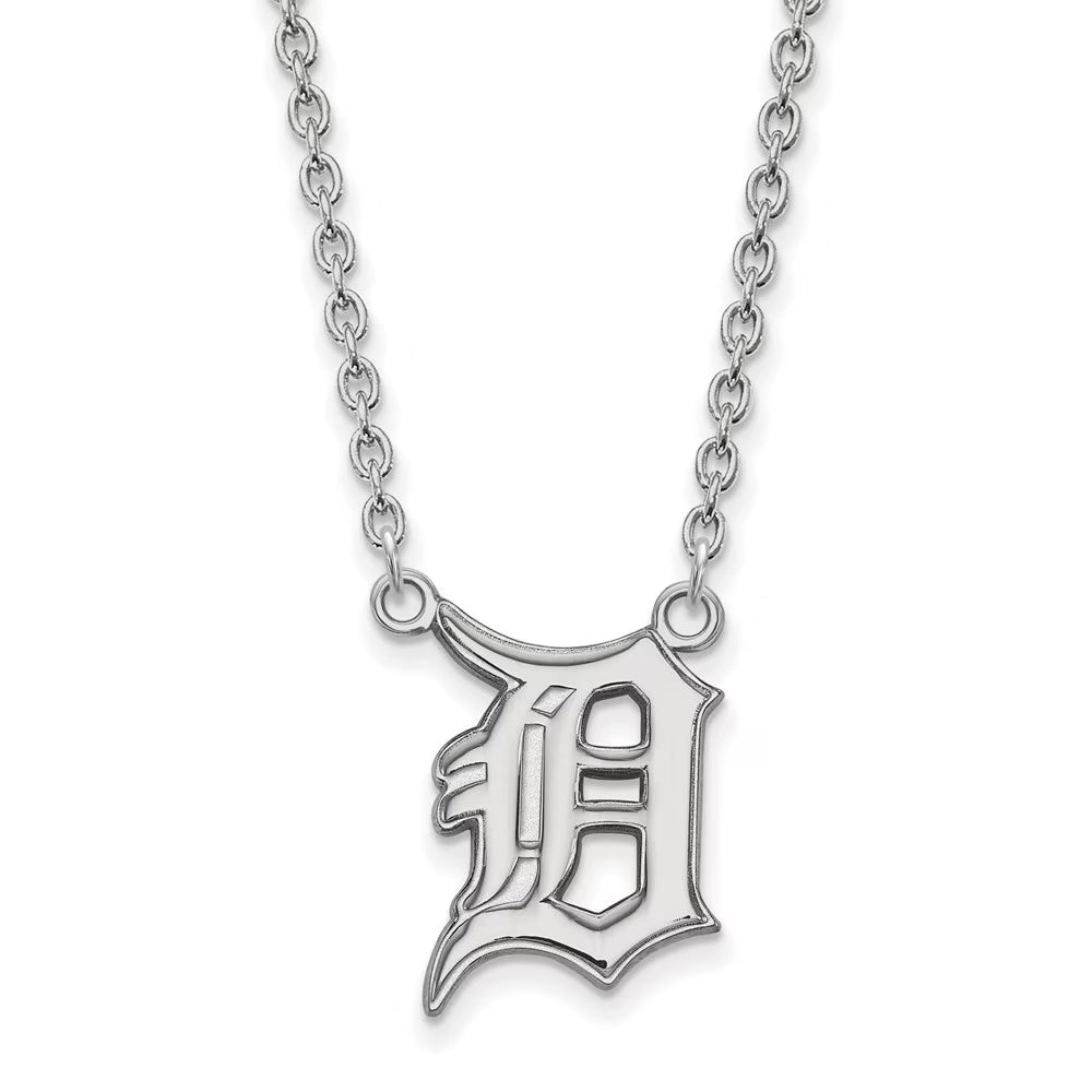 925 Sterling Silver Rhodium-plated Letter D Pendant Necklace 18" C7842
