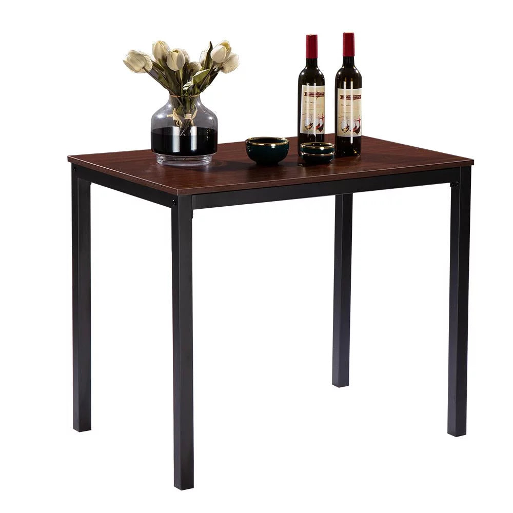 3 Piece Walnut Dining Table with Two Stools X225935