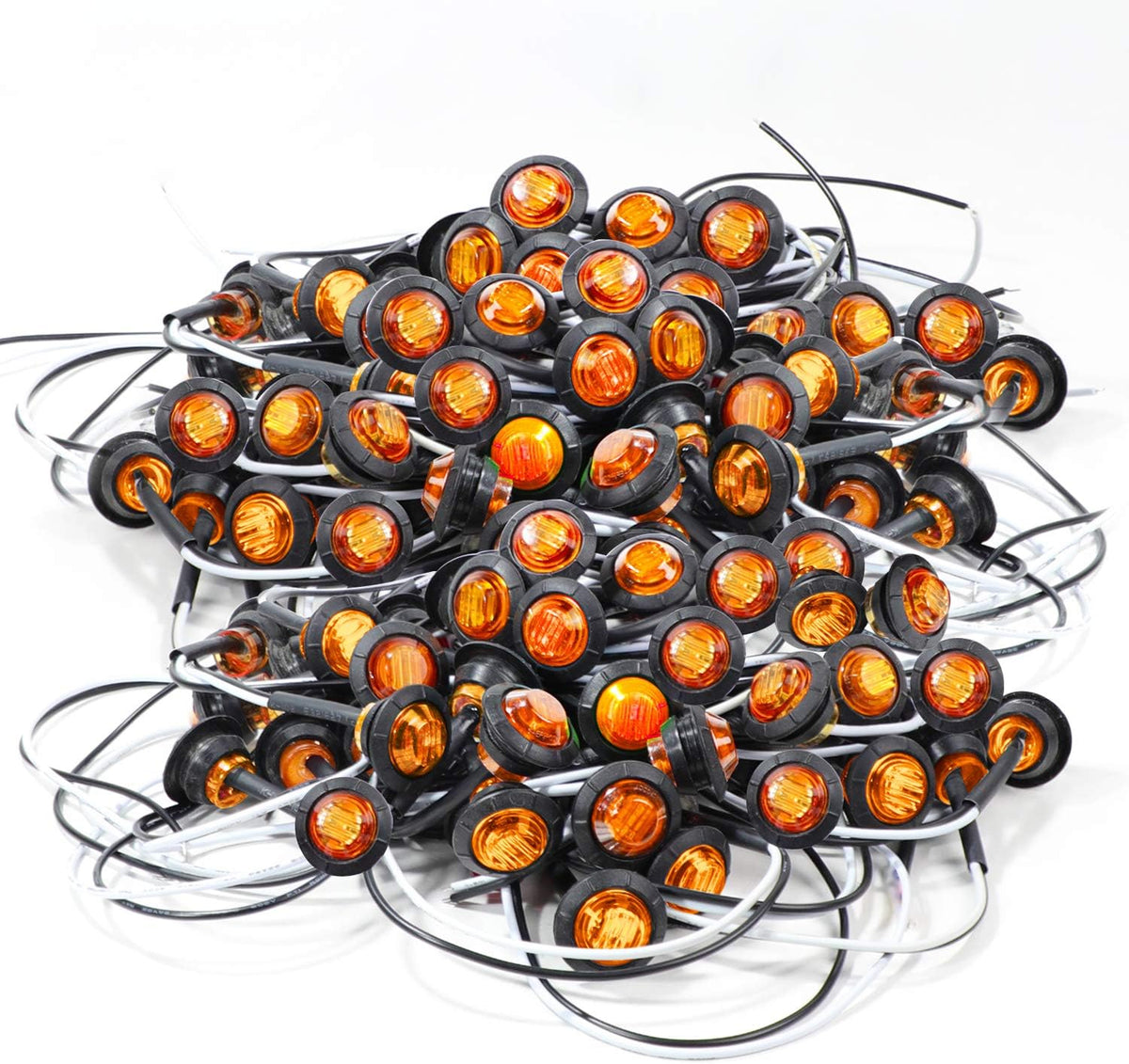3/4 Inch Round LED Trailer Side Marker Lights 200 Pack Y683