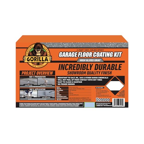 7 pc Garage Floor Coating Kit, High Gloss Gray, 275 sq. ft. Coverage C808