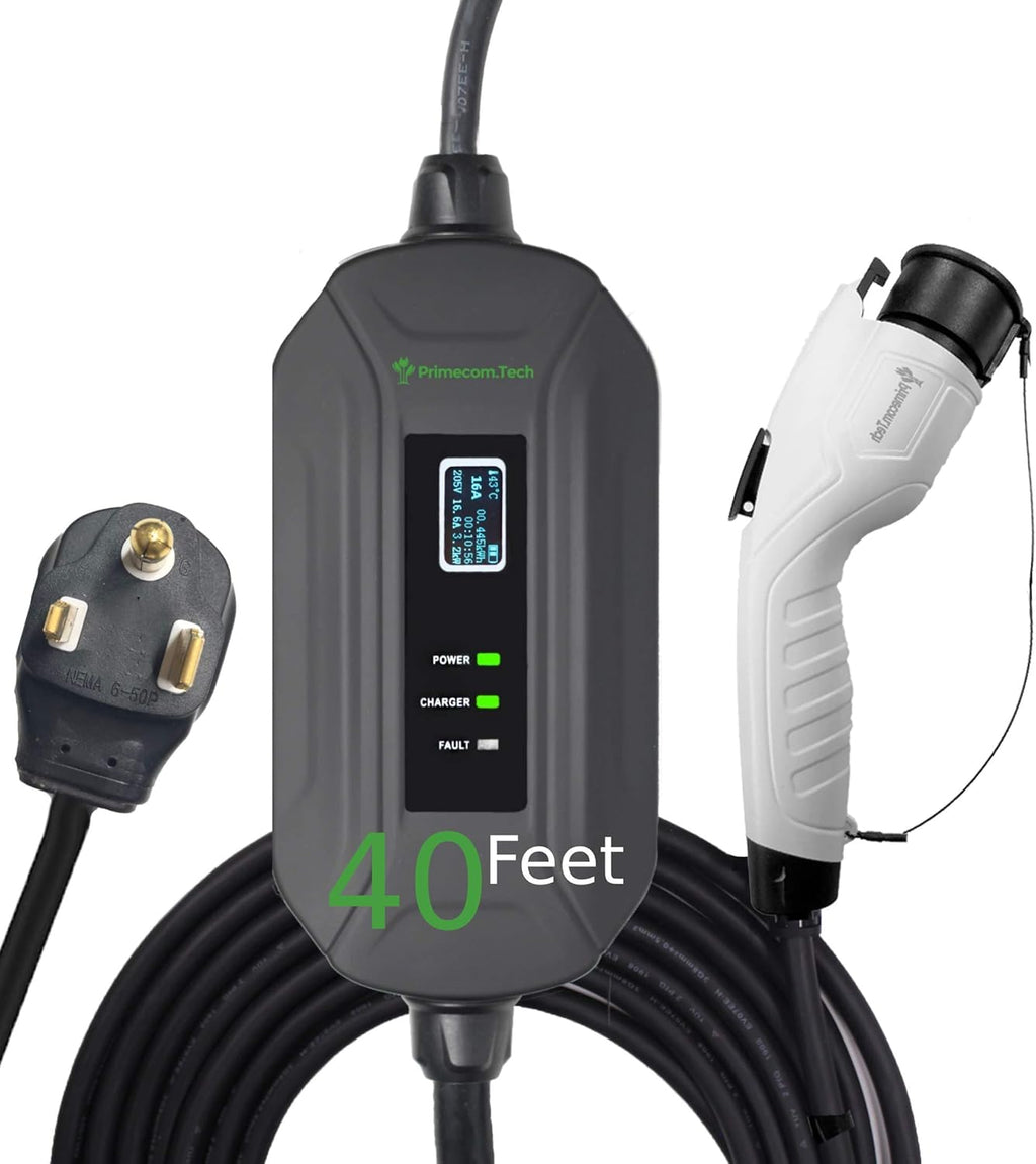 Portable Level 2 EV Charger, 16Amp, 30 Feet Lengths T6664