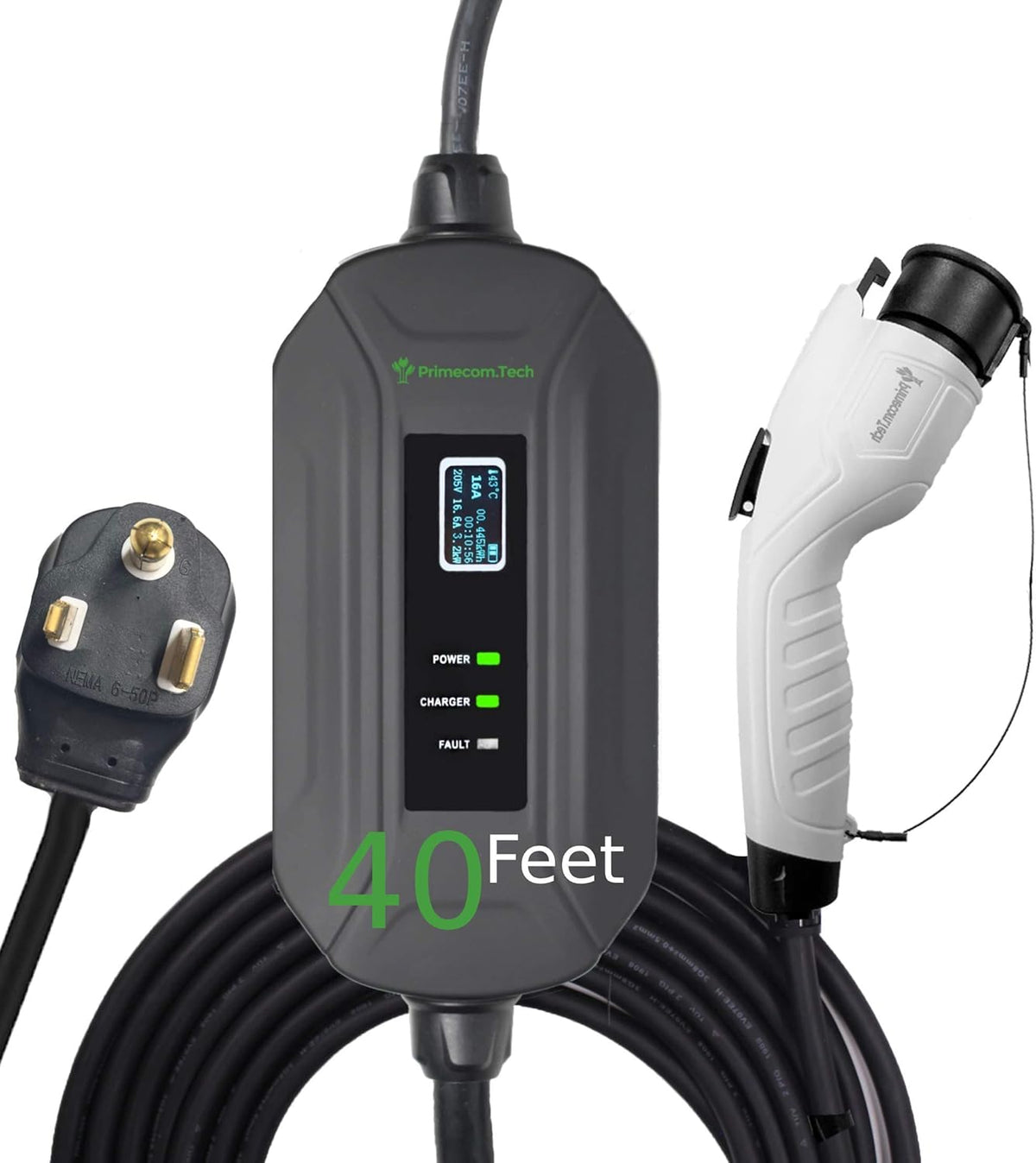 Portable Level 2 EV Charger, 16Amp, 30 Feet Lengths T6664