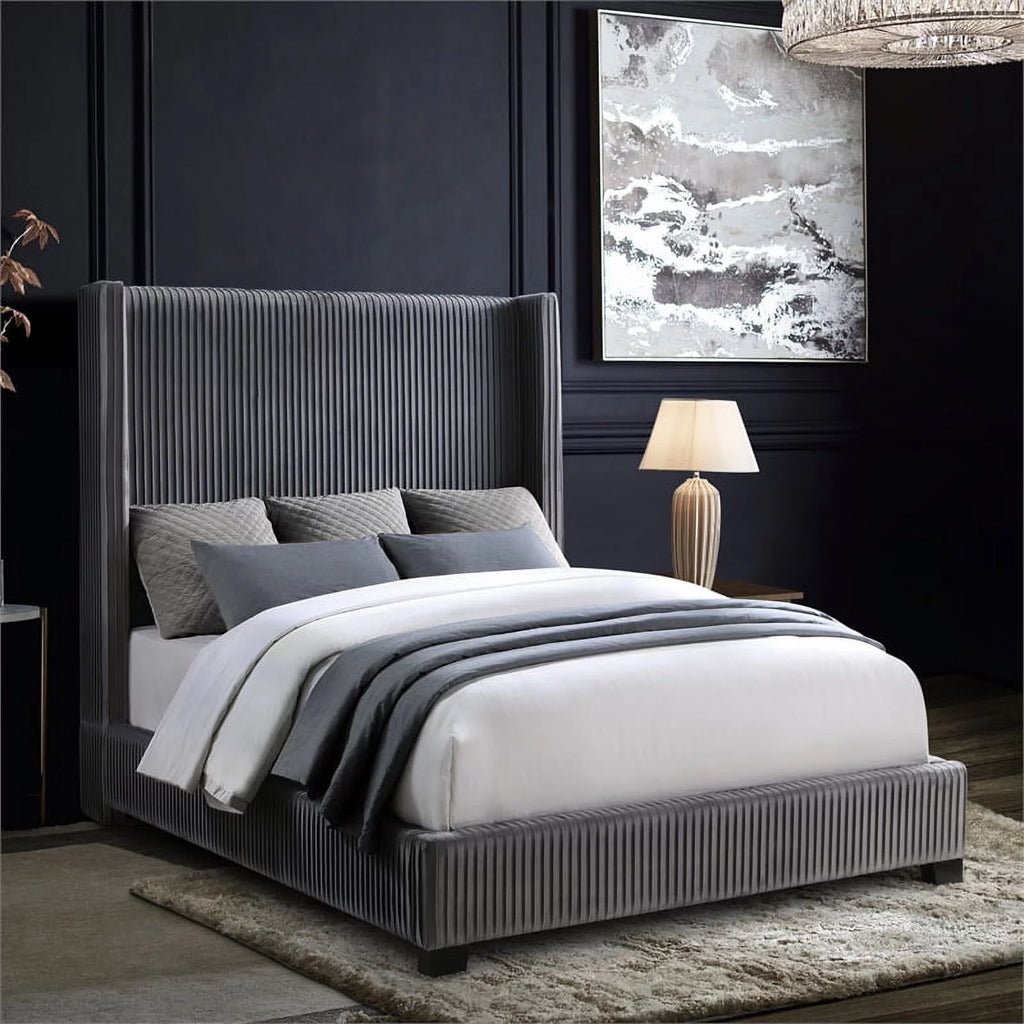 Velvet Full Upholstered Bed Y865992