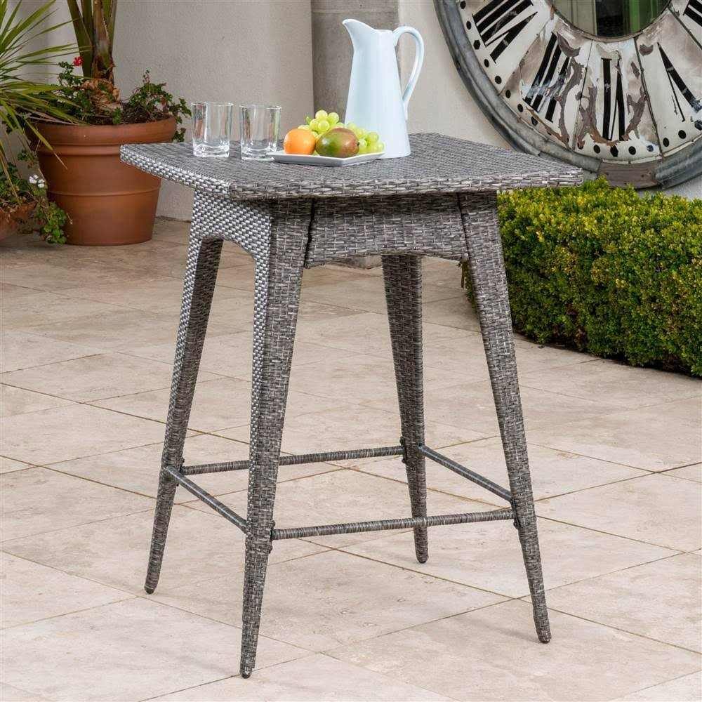 Square Wicker Bar Table Black C84539