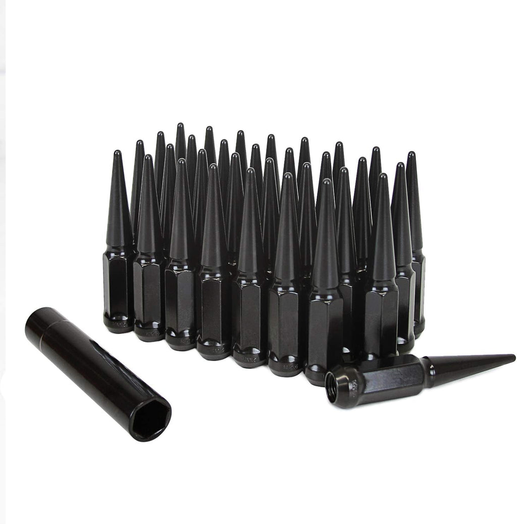32 pcs Chrome Spike Acorn Wheel Lug Nuts 14x1.5 with 19mm Hex Key B896