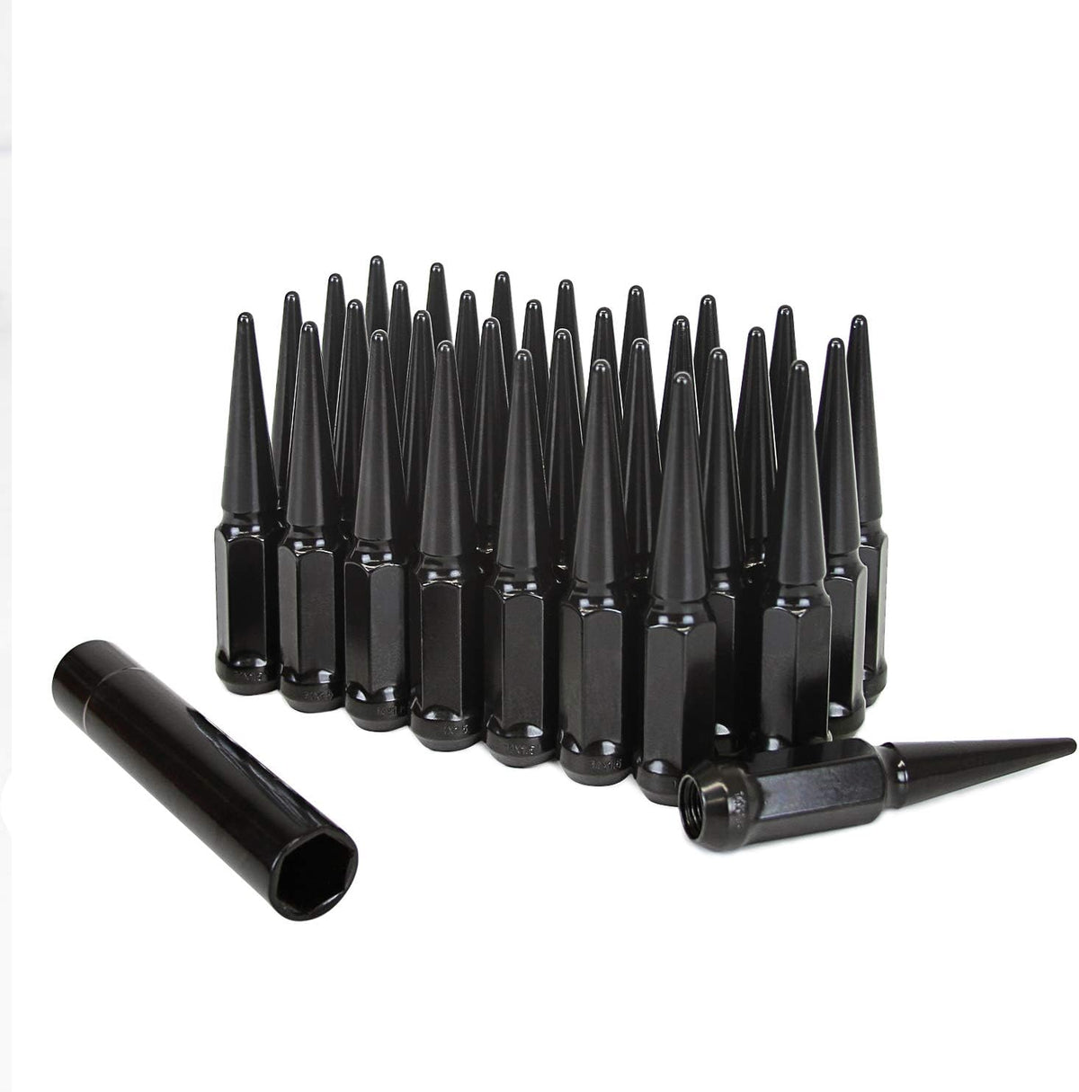 32 pcs Chrome Spike Acorn Wheel Lug Nuts 14x1.5 with 19mm Hex Key B896