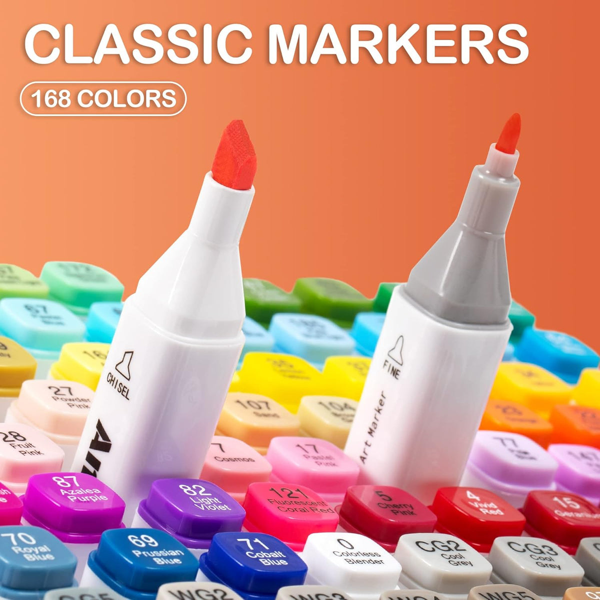 168 Colors Alcohol Markers, Dual Tip Art Markers F5307