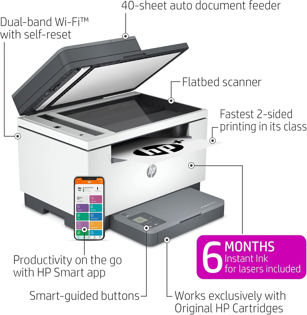 Wireless Black and White All-in-One Printer with built-in Ethernet & 2-sided printing Q840