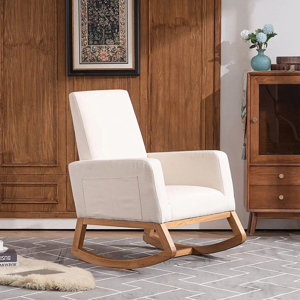 Beige Solid Wood Rocking Chair C636376
