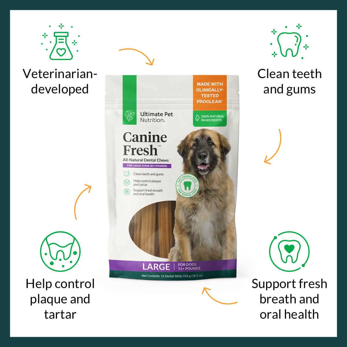 All Natural Canine Fresh Dental Chews Sticks C76474