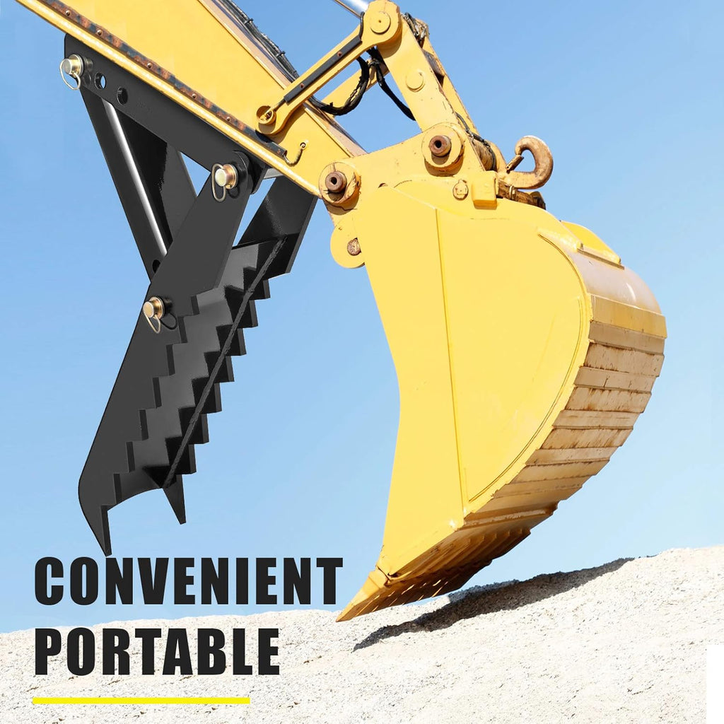 24 Backhoe Thumb, 1/2 Steel Thickness, Black Steel Weld On Thumb Attachments with 12mm Bolt-On Design P59645