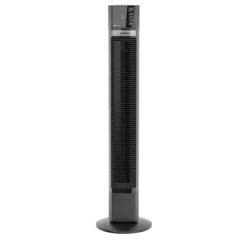 Black Oscillating Tower Fan with Remote Control J50679