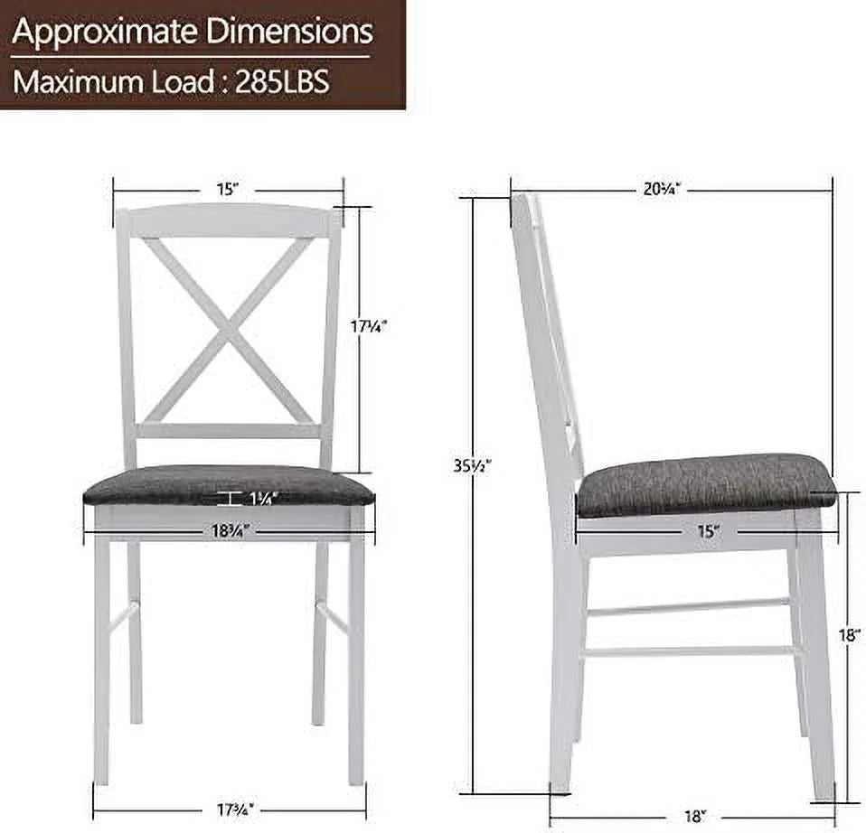 Set of 2 Wood Dining Chairs with Cross Back Q2206