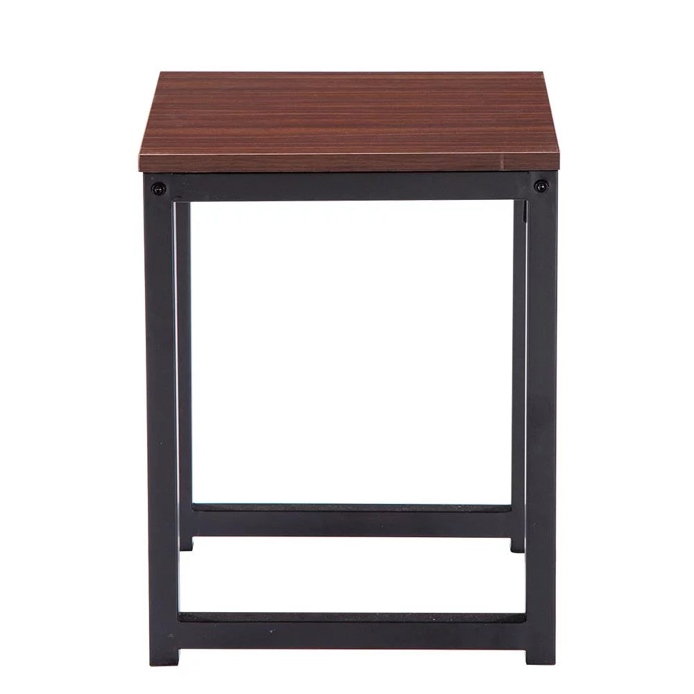 3 Piece Walnut Dining Table with Two Stools X225935