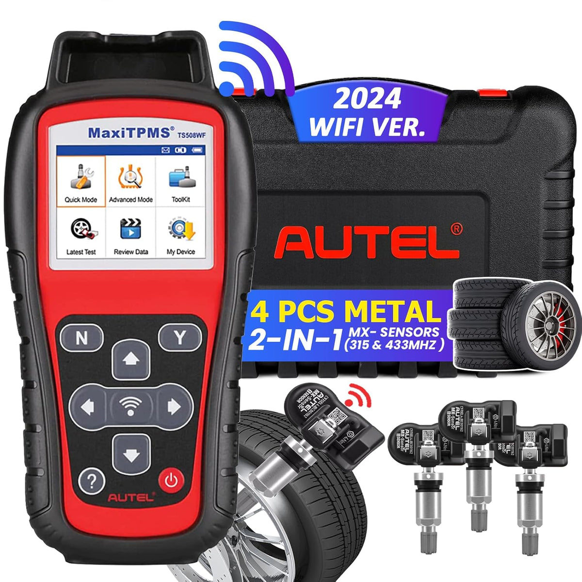 TPMS Tool with 4PCS 315+433MHz Sensors G617