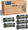 Compatible 501X Toner Cartridge Replacement (Black, 5-Pack) D339100