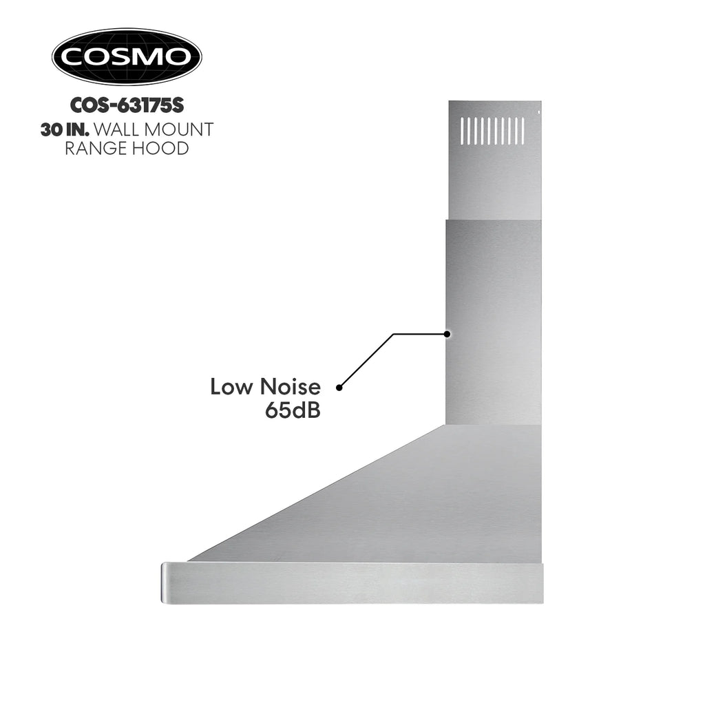 Stainless Steel Ductless Wall Mount Range Hood with LED Lighting and Carbon Filter Kit V54685