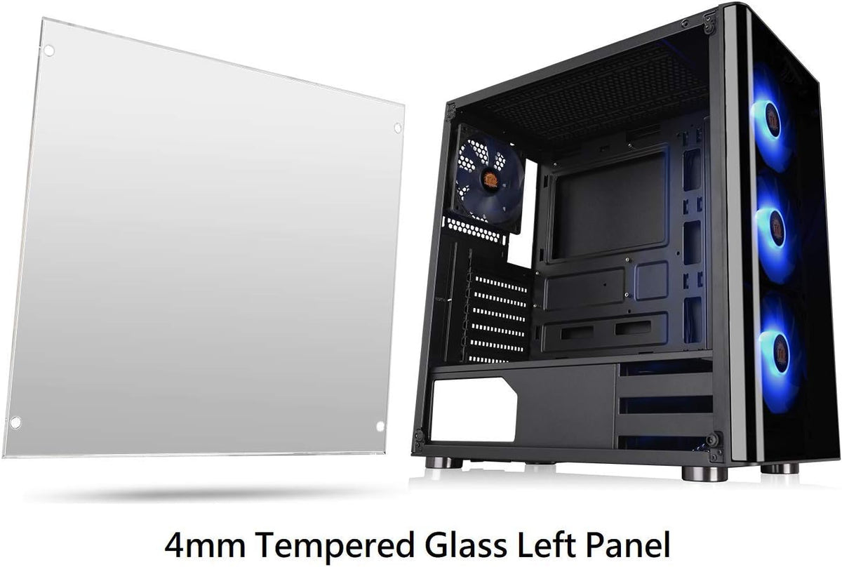 Tempered Glass ATX Mid-Tower Chassis with 3 120mm RGB Fan + 1 Black 120mm Rear Fan I8297