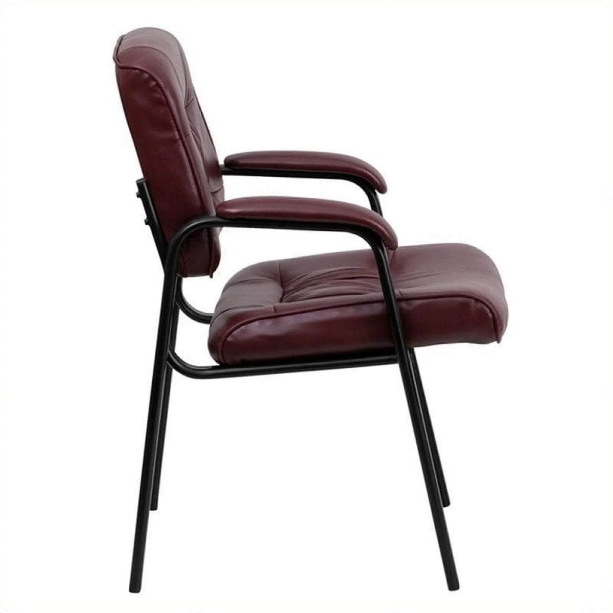 Leather Guest Chair with Black Frame Y438