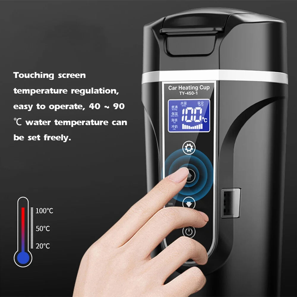 12V 24V Heated Water Cup Electric Kettle LCD Display L150