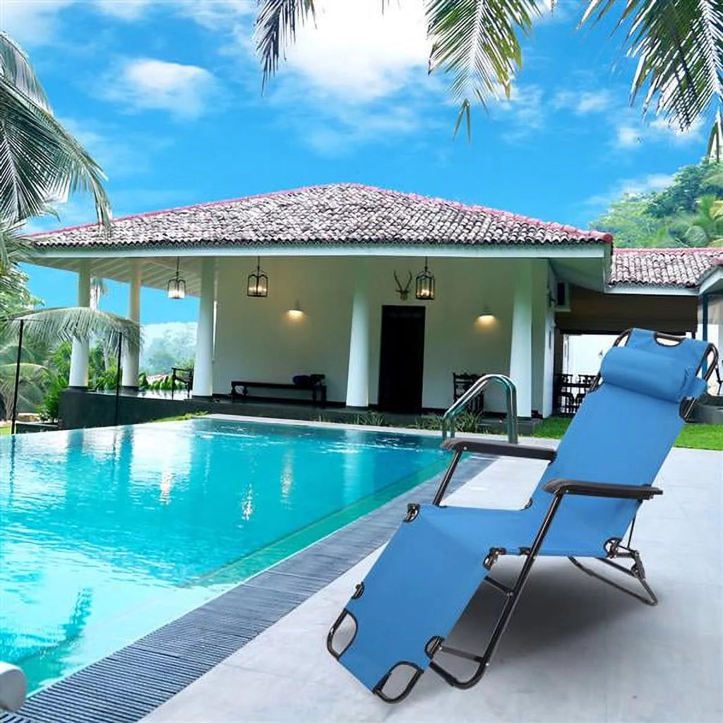 Blue Portable Folding Reclining Chair X388639
