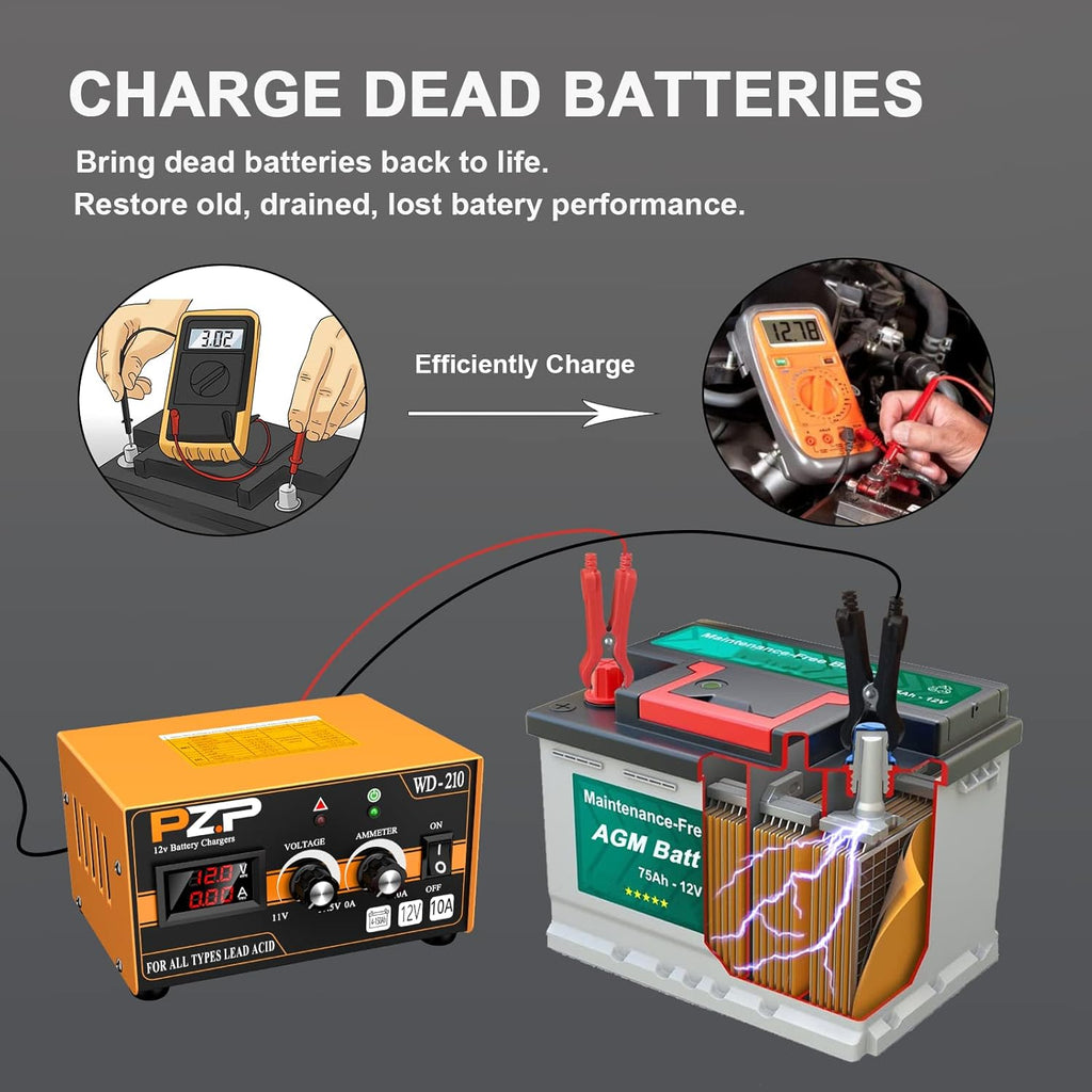 0-10 Amp 12v Automotive Battery Charger X88607