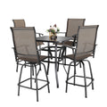 5 Piece Patio Bistro Set with Tempered Glass Table J294