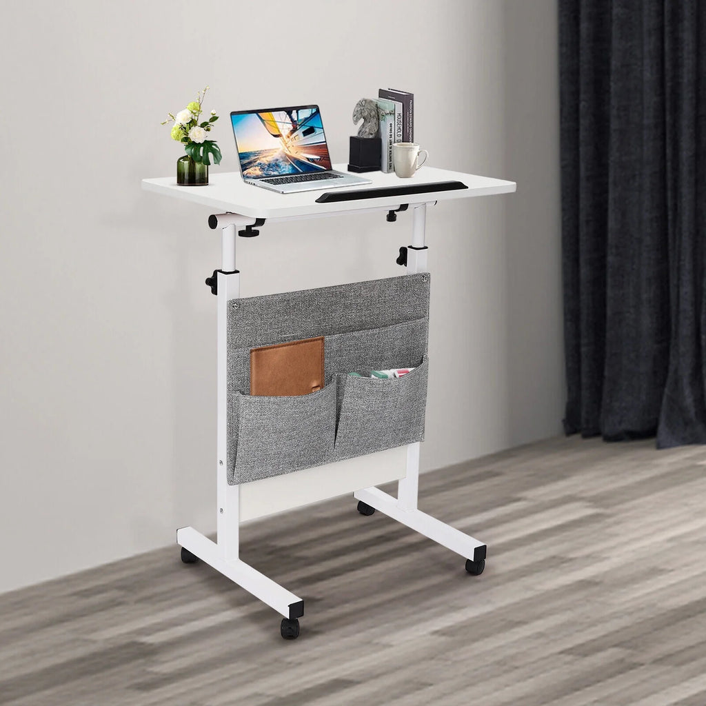Adjustable Rolling Laptop Desk with Storage Q254