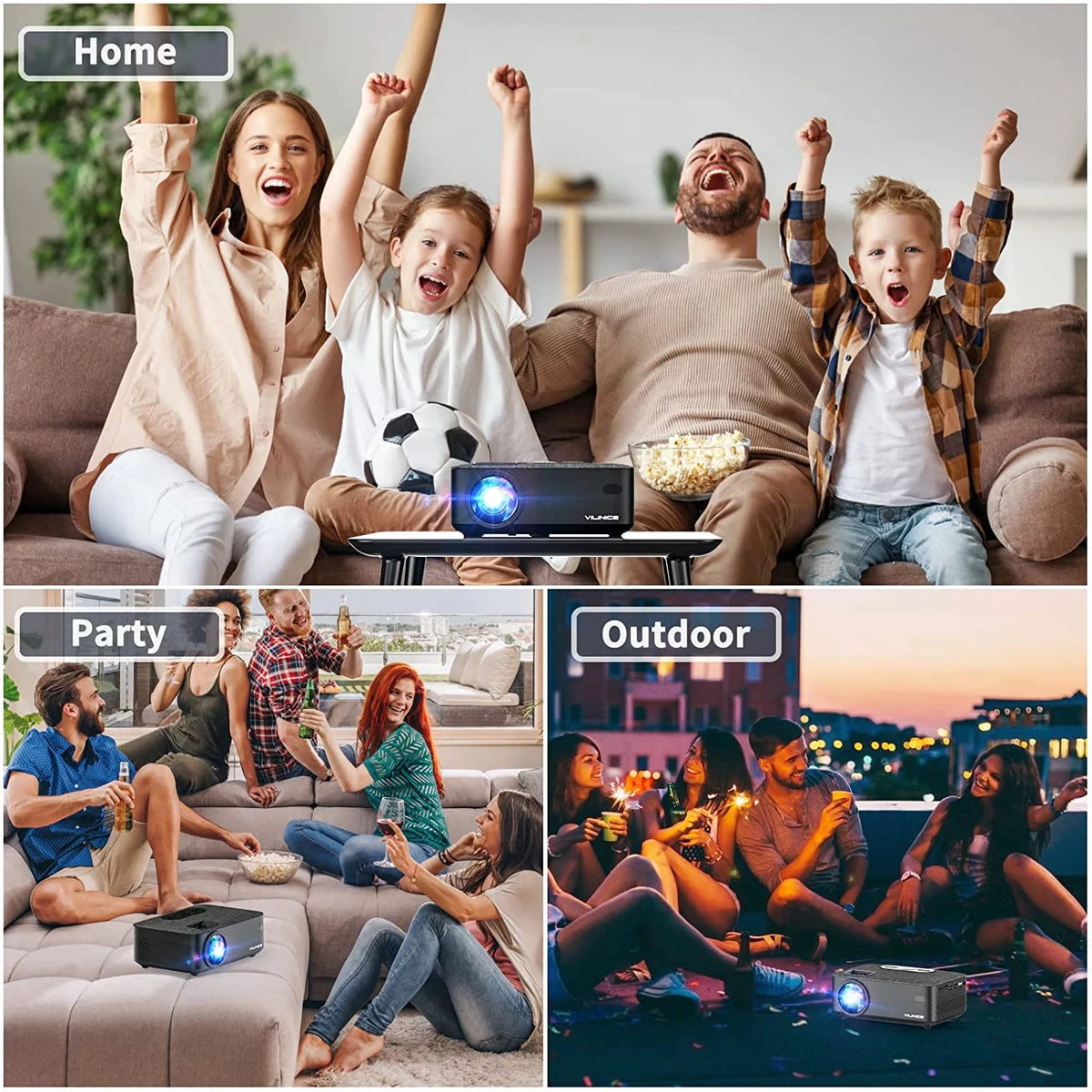 Mini WiFi Projector HD 1080P 240 LCD Display with Bluetooth S88722